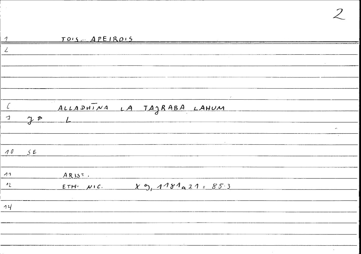 Filecard Arist.Eth-Nic.10011
