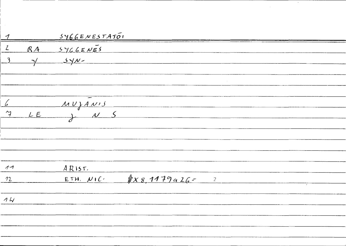 Filecard Arist.Eth-Nic.10050