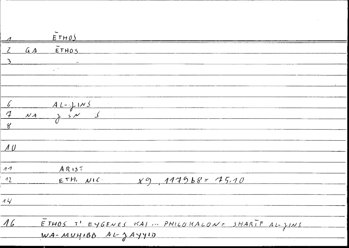 Filecard Arist.Eth-Nic.10052