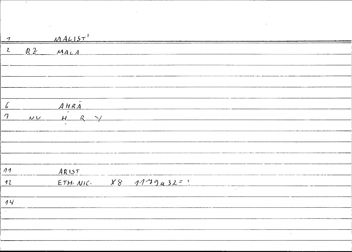 Filecard Arist.Eth-Nic.10134