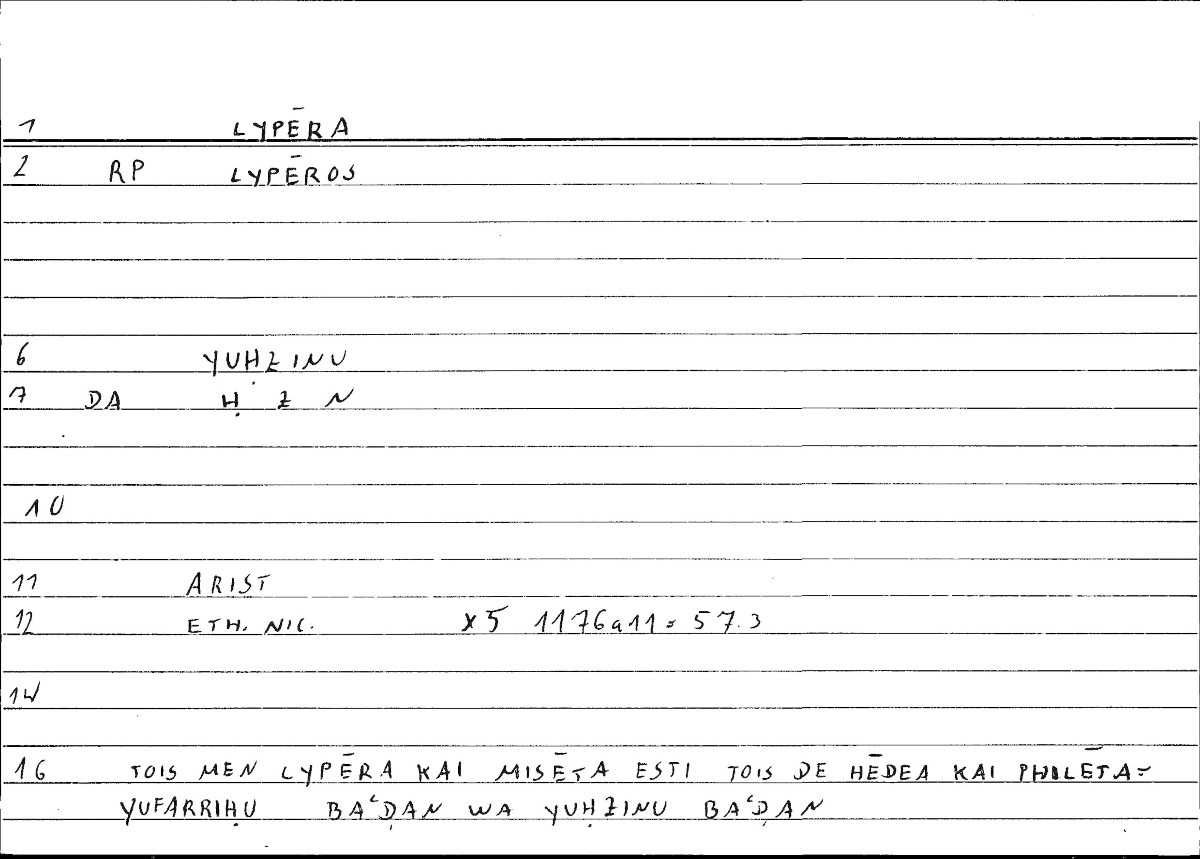 Filecard Arist.Eth-Nic.10146