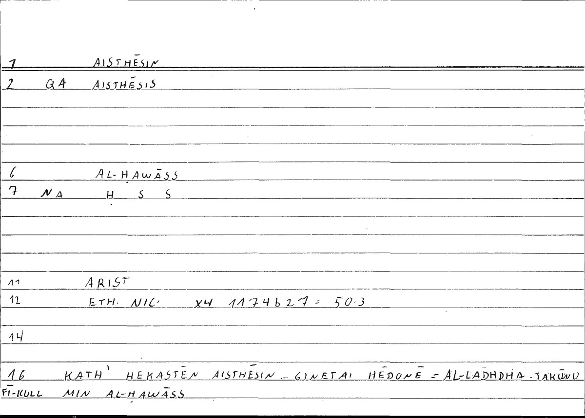 Filecard Arist.Eth-Nic.10160