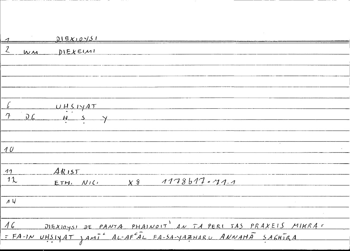 Filecard Arist.Eth-Nic.10166