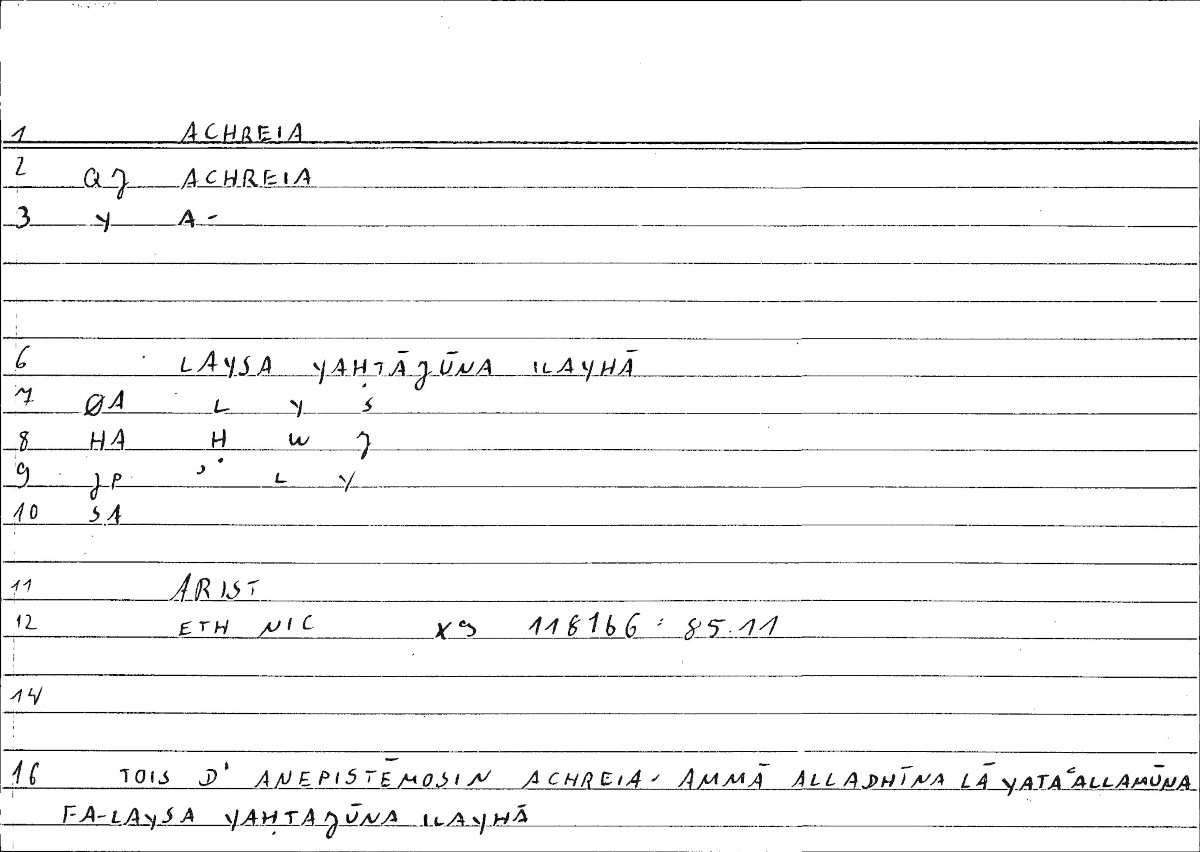Filecard Arist.Eth-Nic.10209
