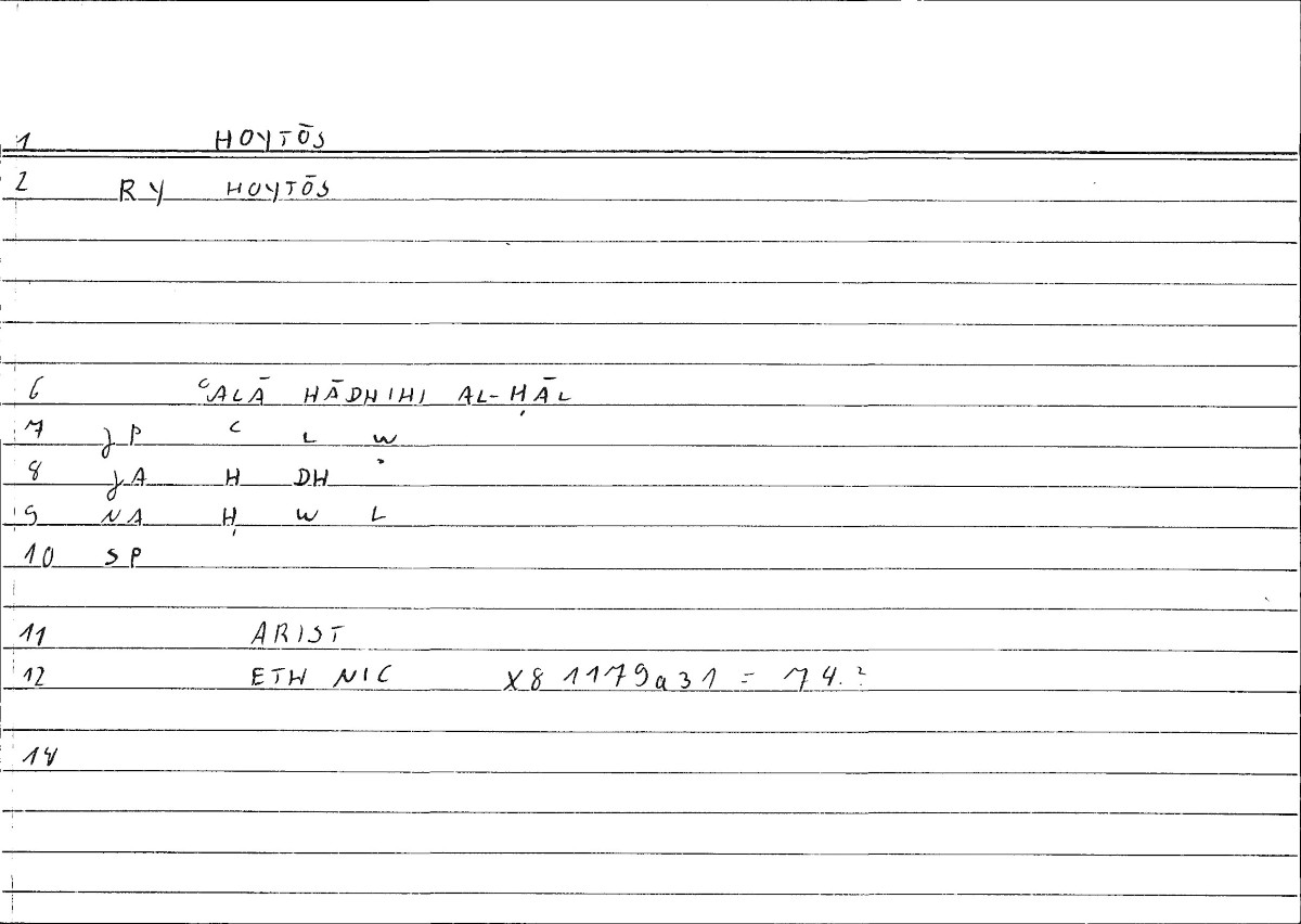 Filecard Arist.Eth-Nic.10220
