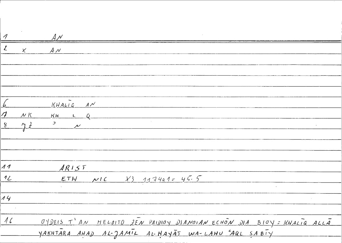 Filecard Arist.Eth-Nic.10284