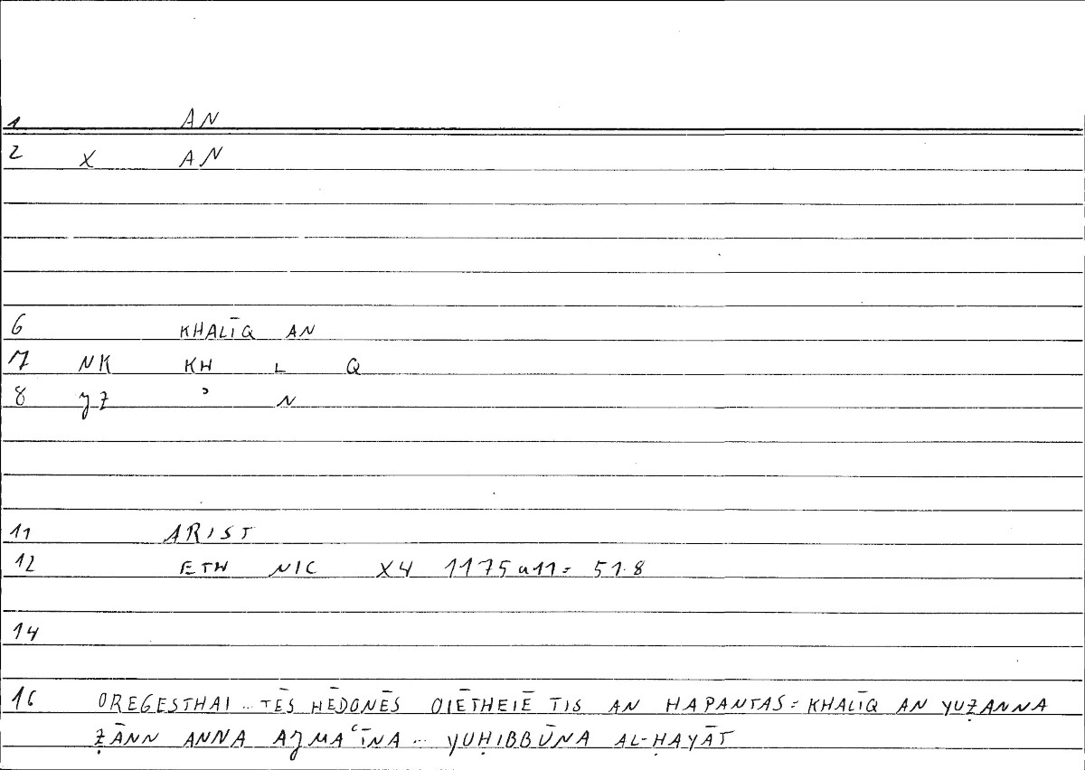 Filecard Arist.Eth-Nic.10285