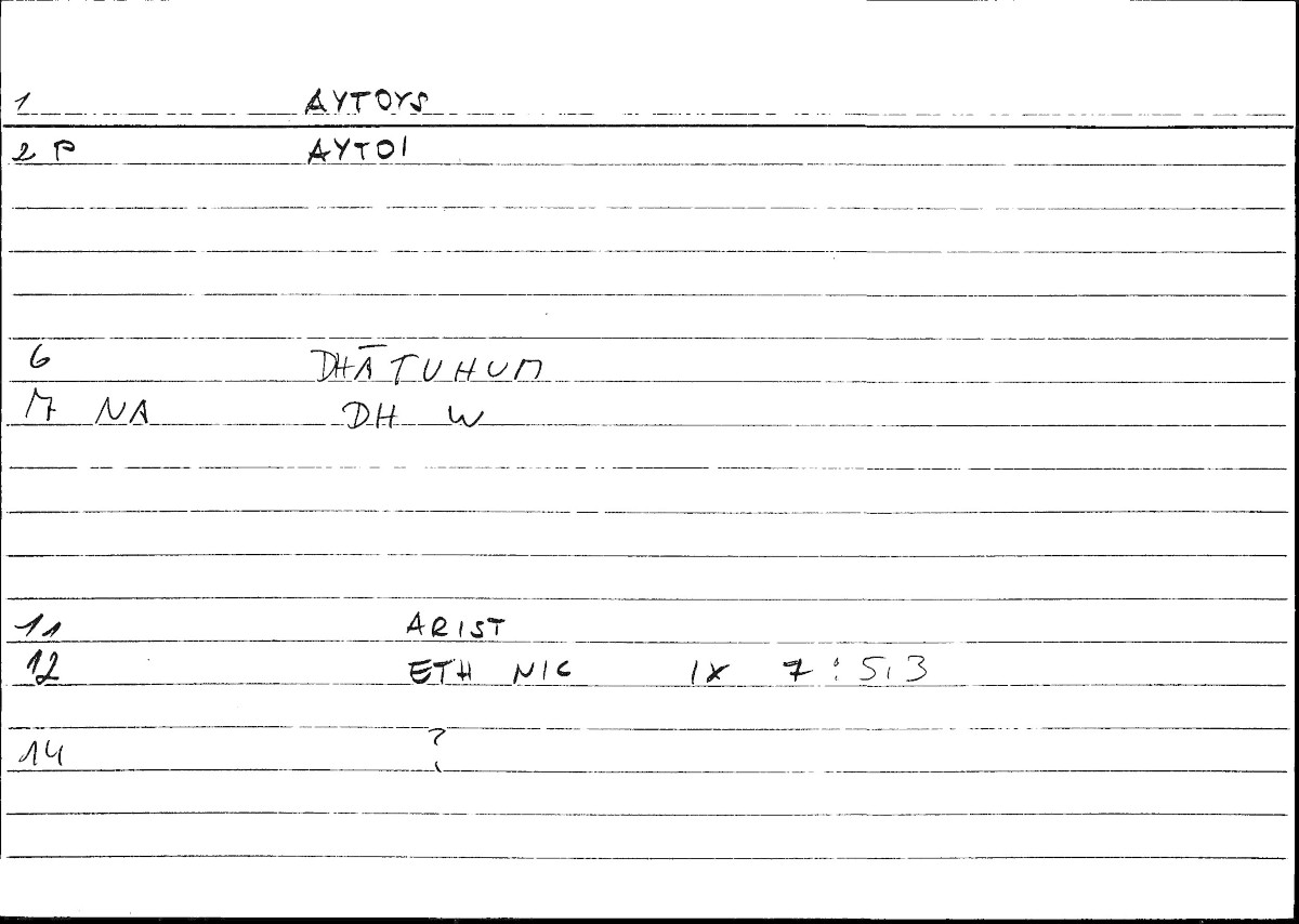 Filecard Arist.Eth-Nic.10344