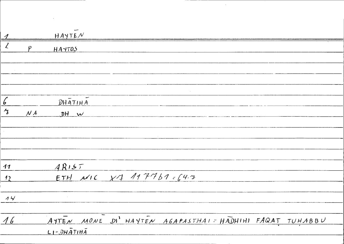 Filecard Arist.Eth-Nic.10355