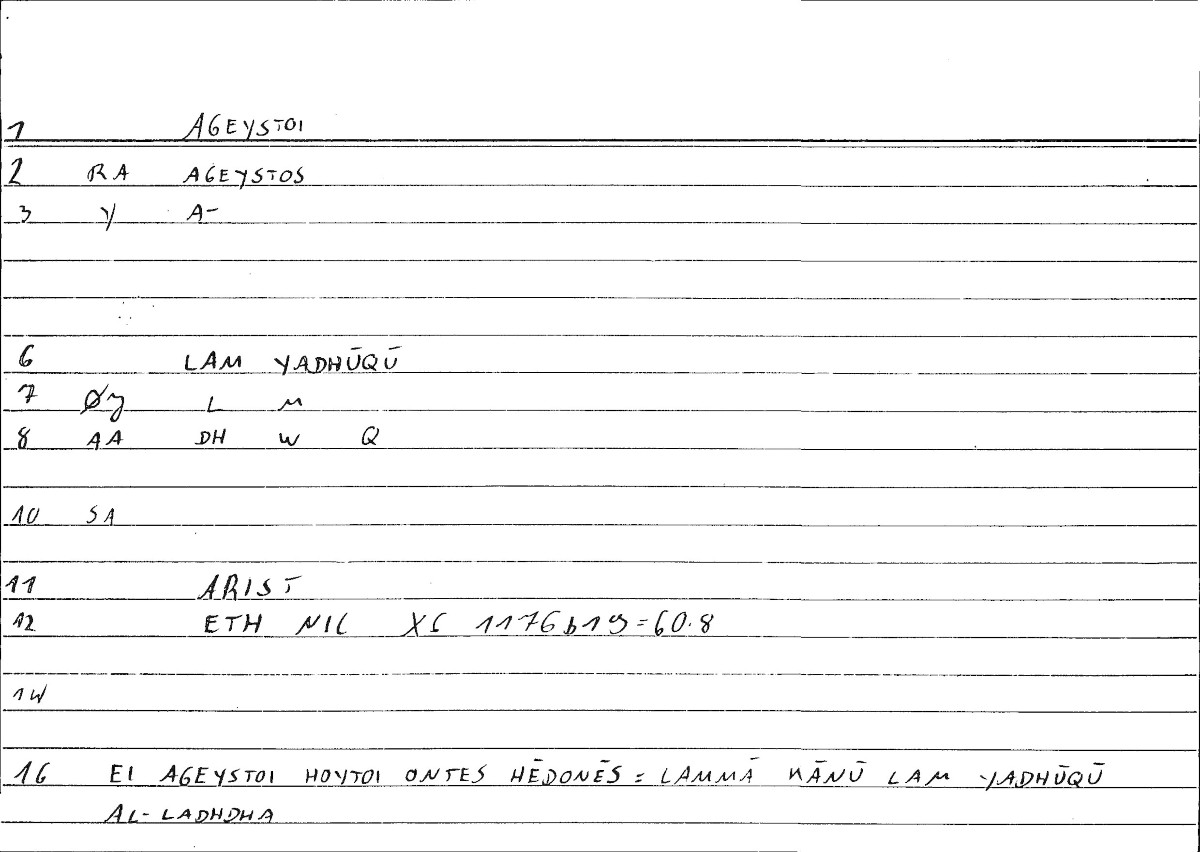 Filecard Arist.Eth-Nic.10357