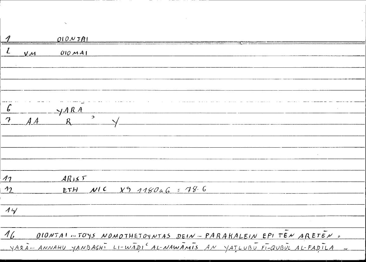 Filecard Arist.Eth-Nic.10364