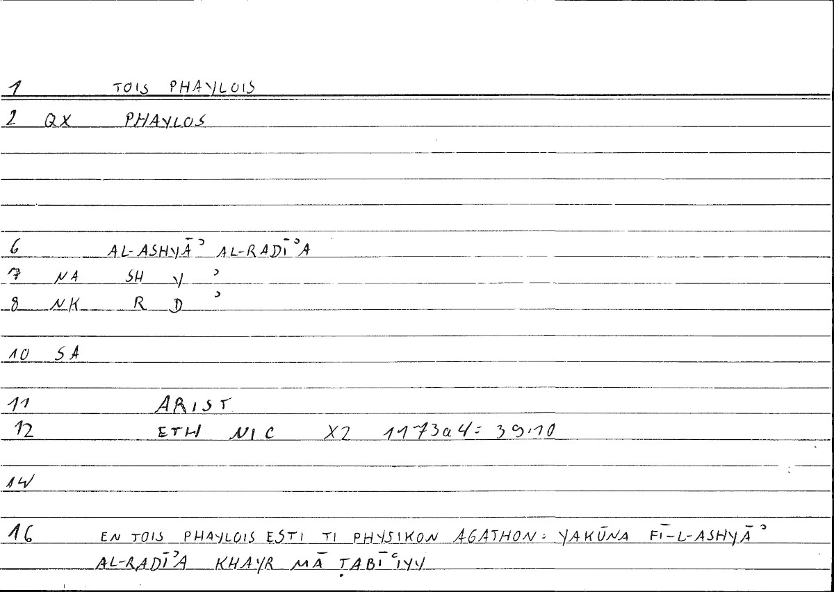 Filecard Arist.Eth-Nic.10401