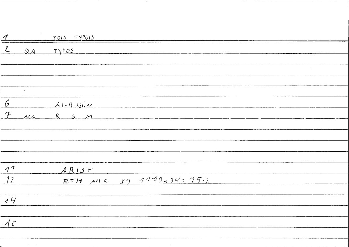 Filecard Arist.Eth-Nic.10410