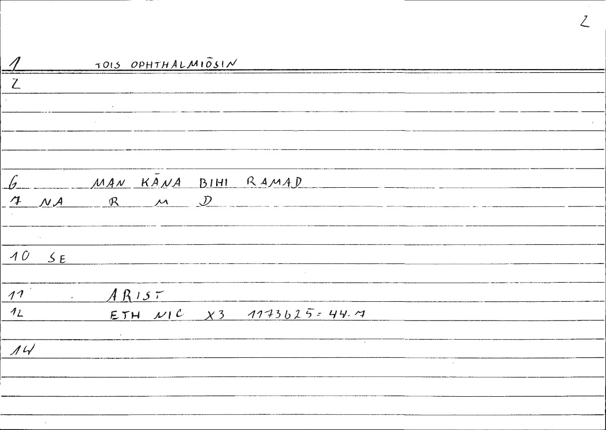 Filecard Arist.Eth-Nic.10420