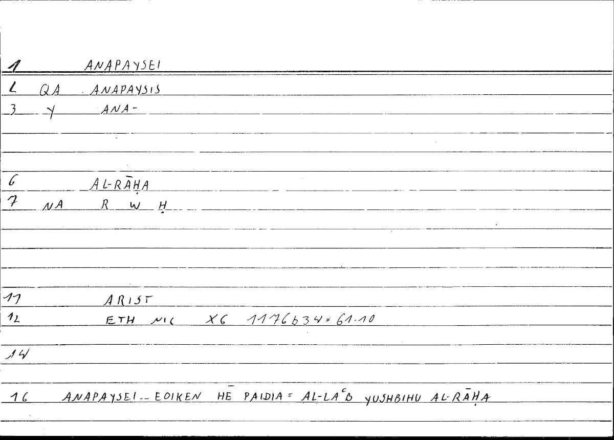 Filecard Arist.Eth-Nic.10421