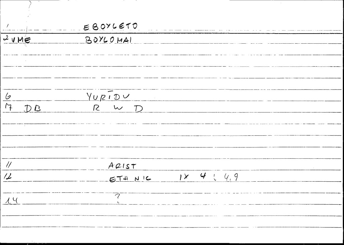 Filecard Arist.Eth-Nic.10431