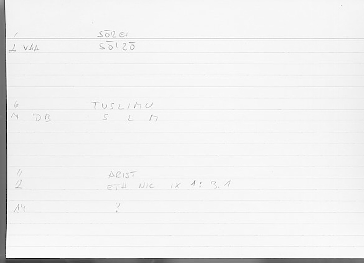 Filecard Arist.Eth-Nic.11042