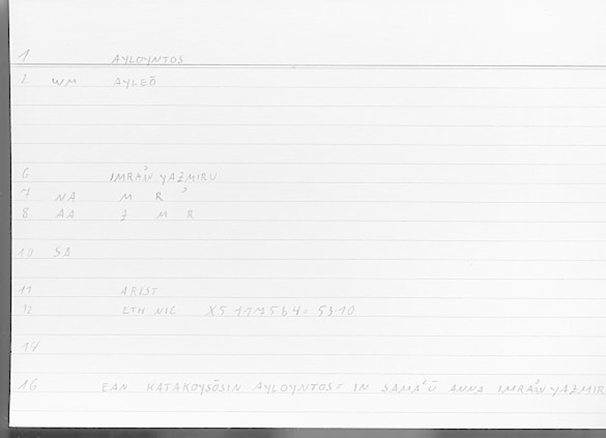 Filecard Arist.Eth-Nic.11078