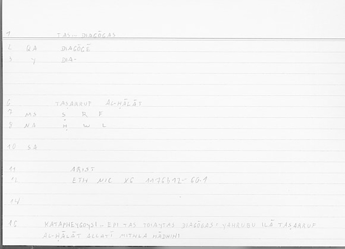 Filecard Arist.Eth-Nic.11160