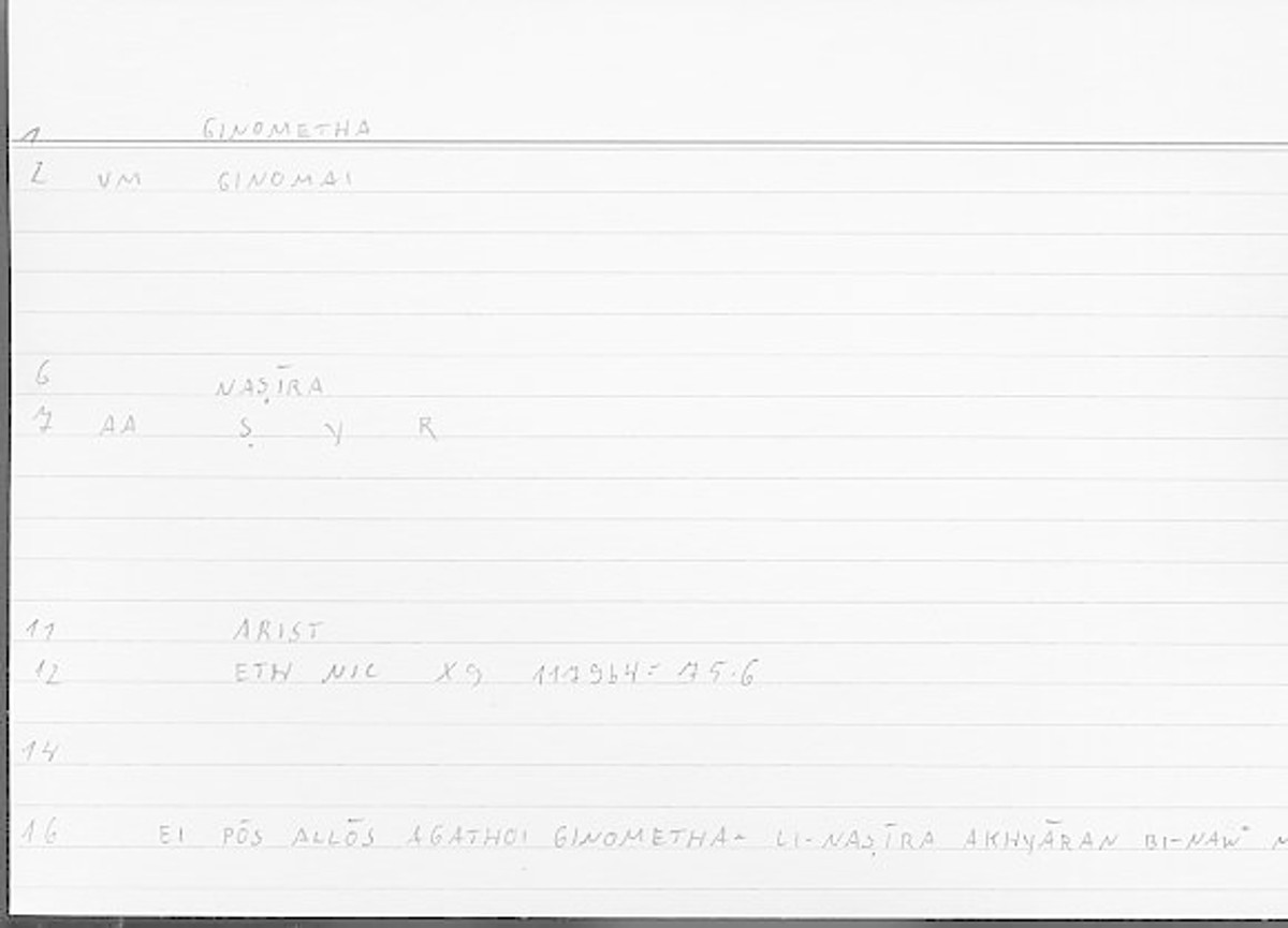 Filecard Arist.Eth-Nic.11191
