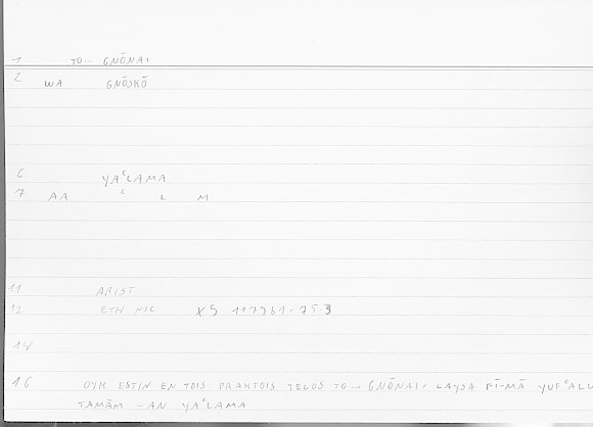 Filecard Arist.Eth-Nic.11385