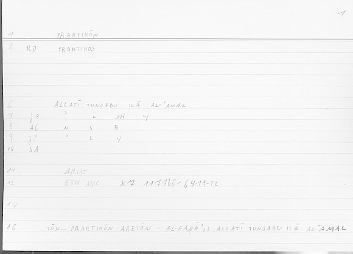 Filecard Arist.Eth-Nic.11429