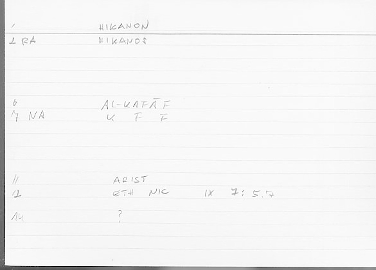 Filecard Arist.Eth-Nic.11821
