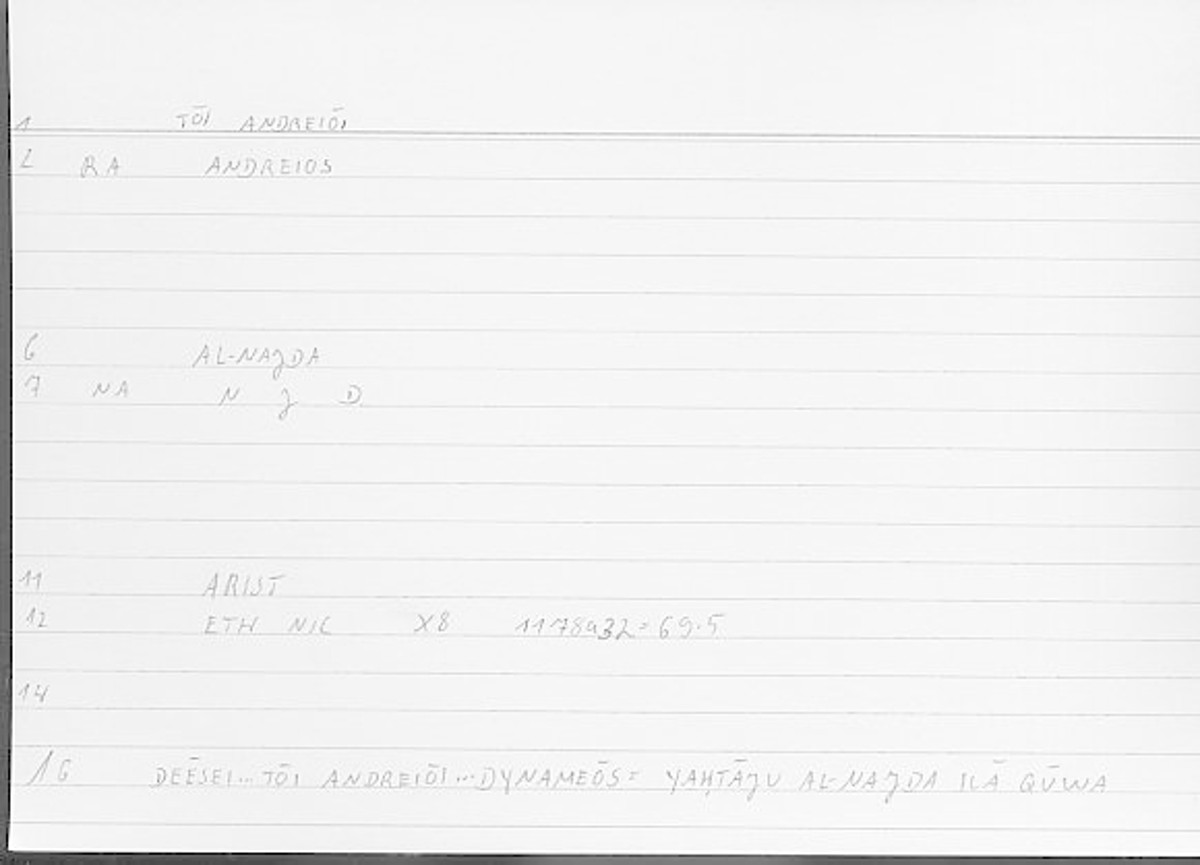 Filecard Arist.Eth-Nic.12061
