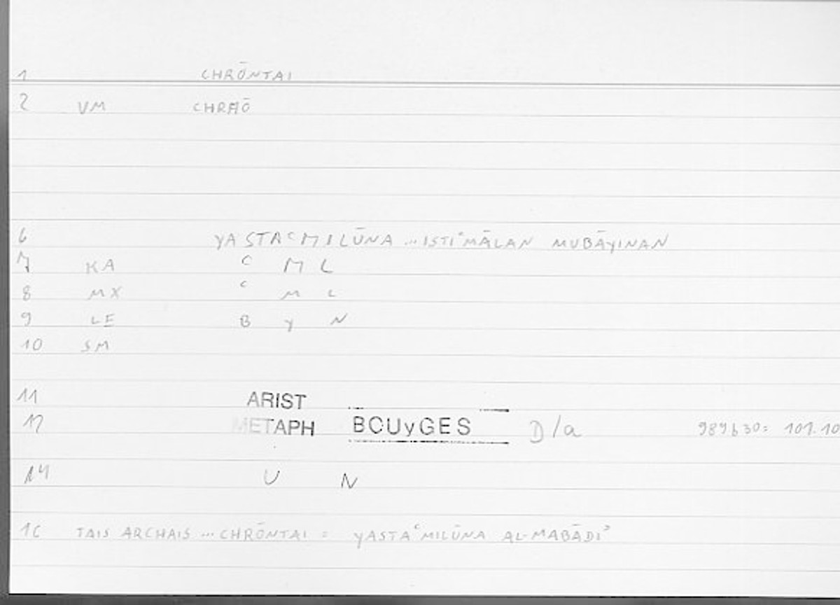 Filecard Arist.Metaph.1005