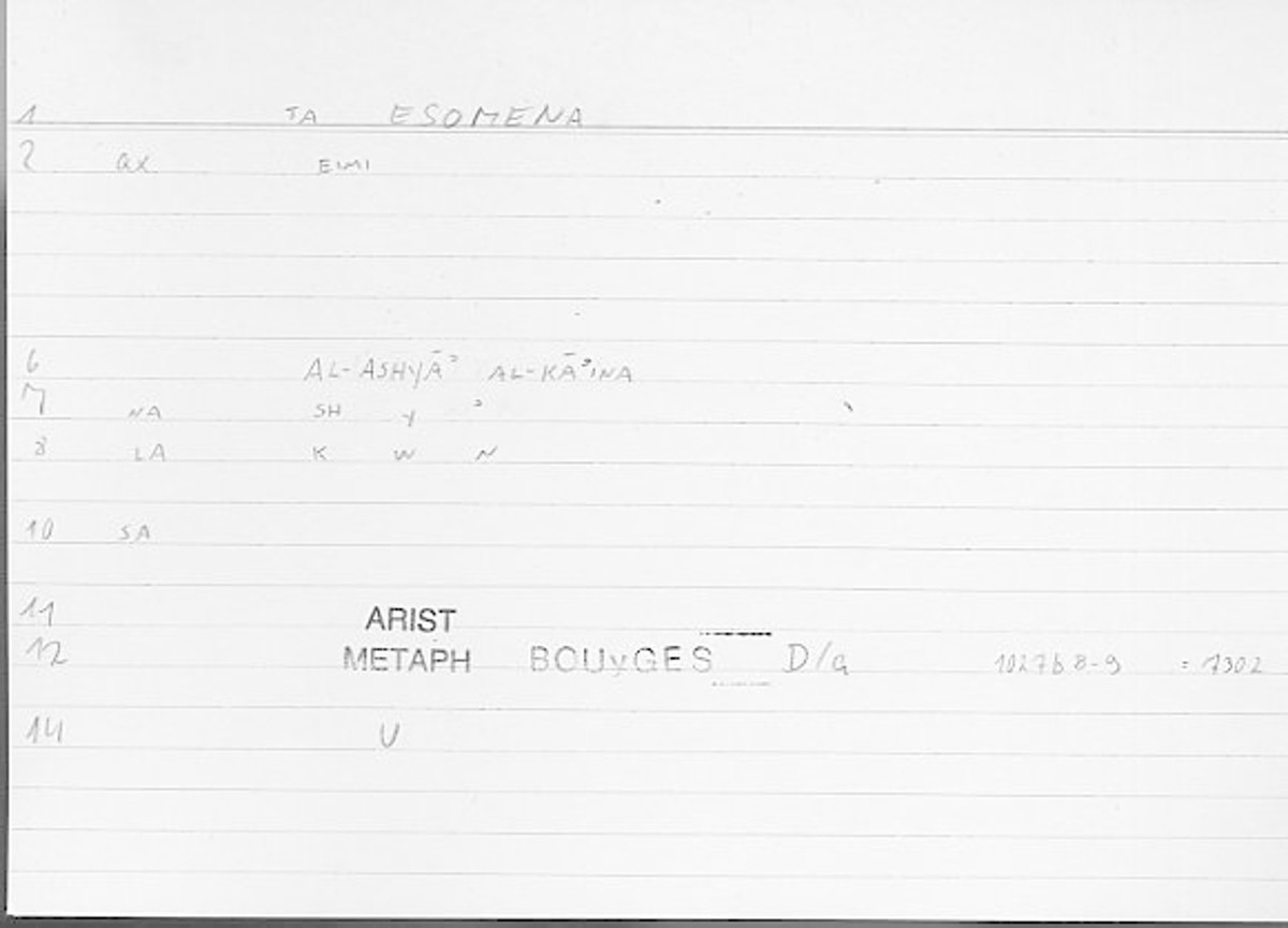 Filecard Arist.Metaph.1500