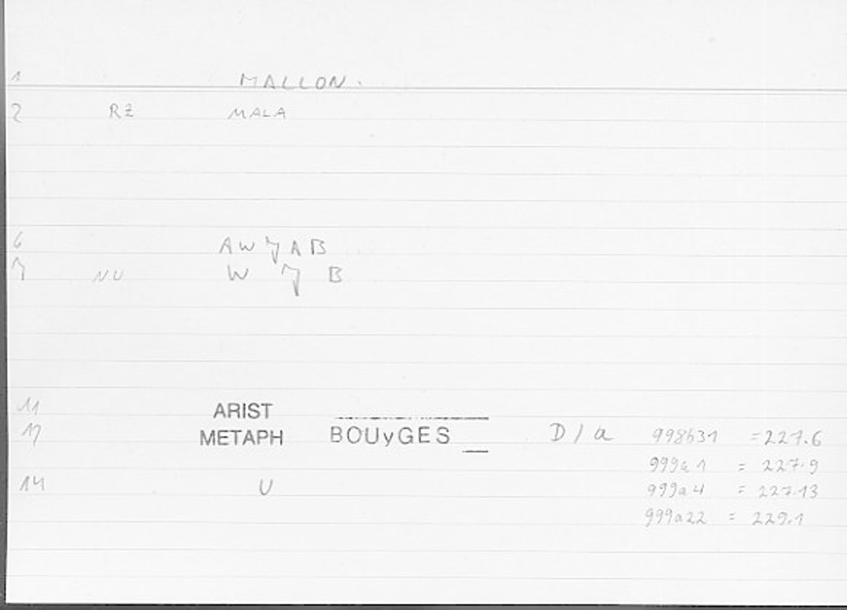 Filecard Arist.Metaph.1865