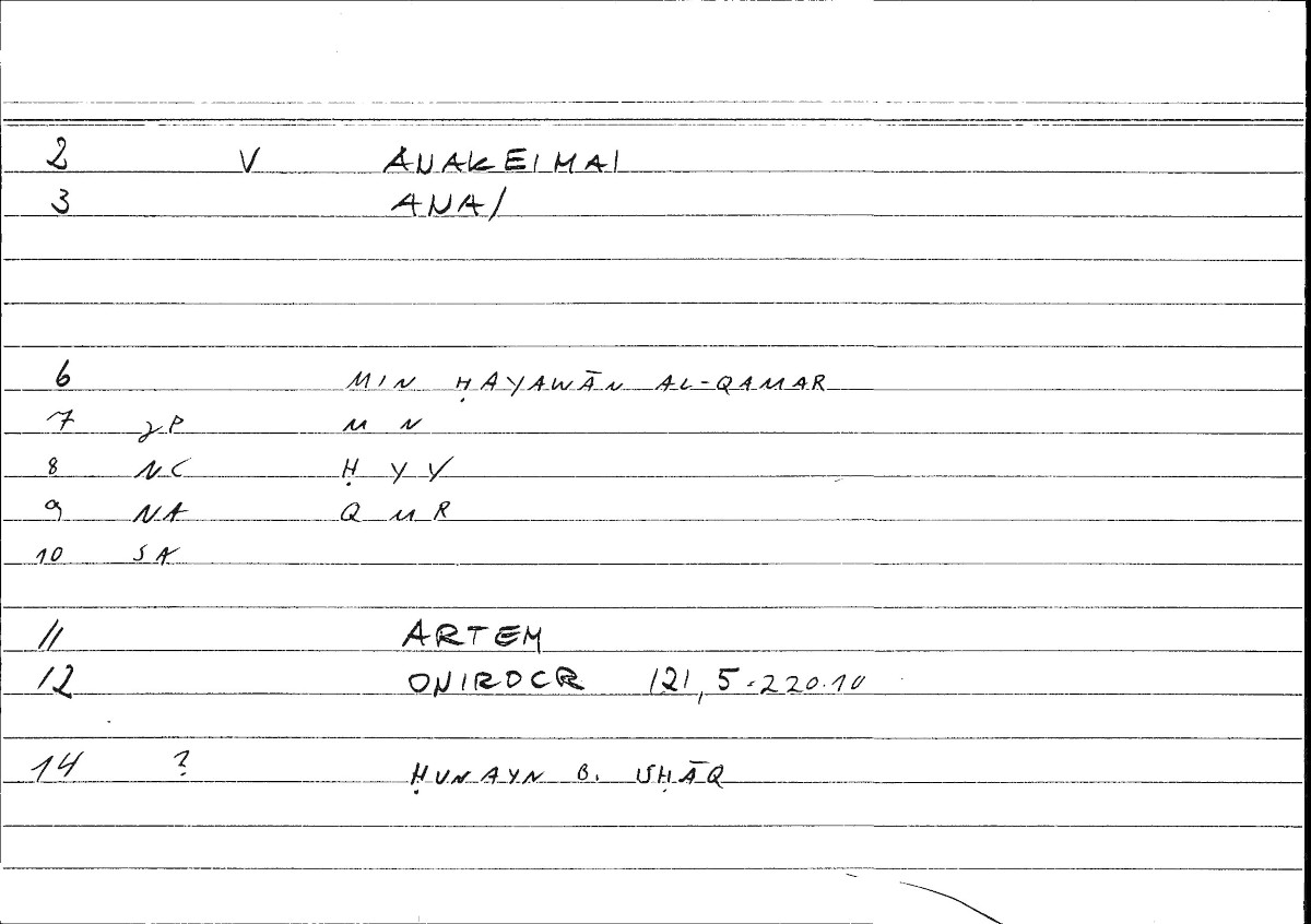 Filecard Artem.Onirocr.01534
