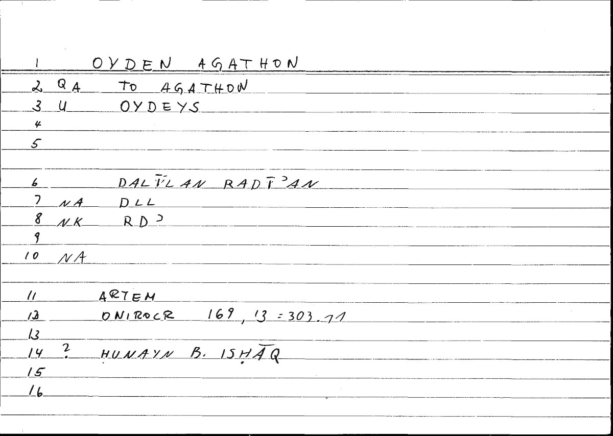 Filecard Artem.Onirocr.02611