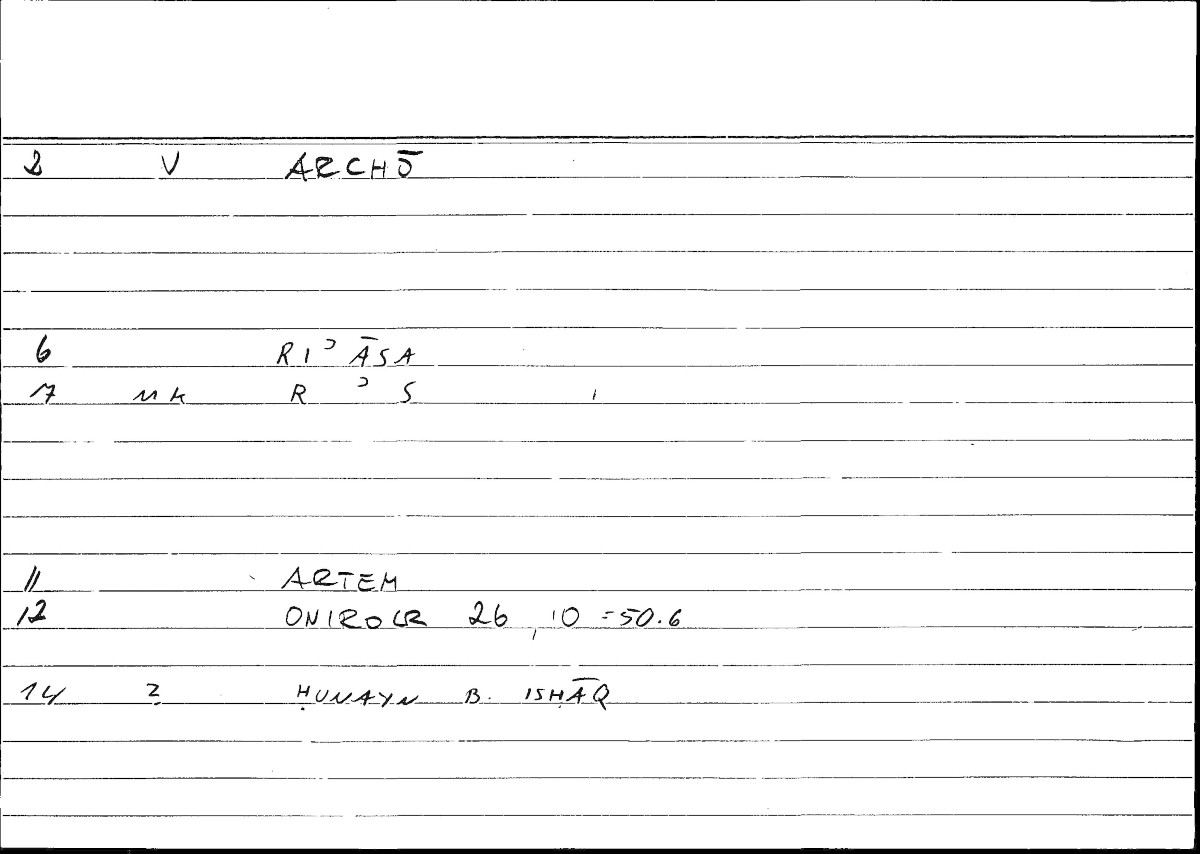 Filecard Artem.Onirocr.03254