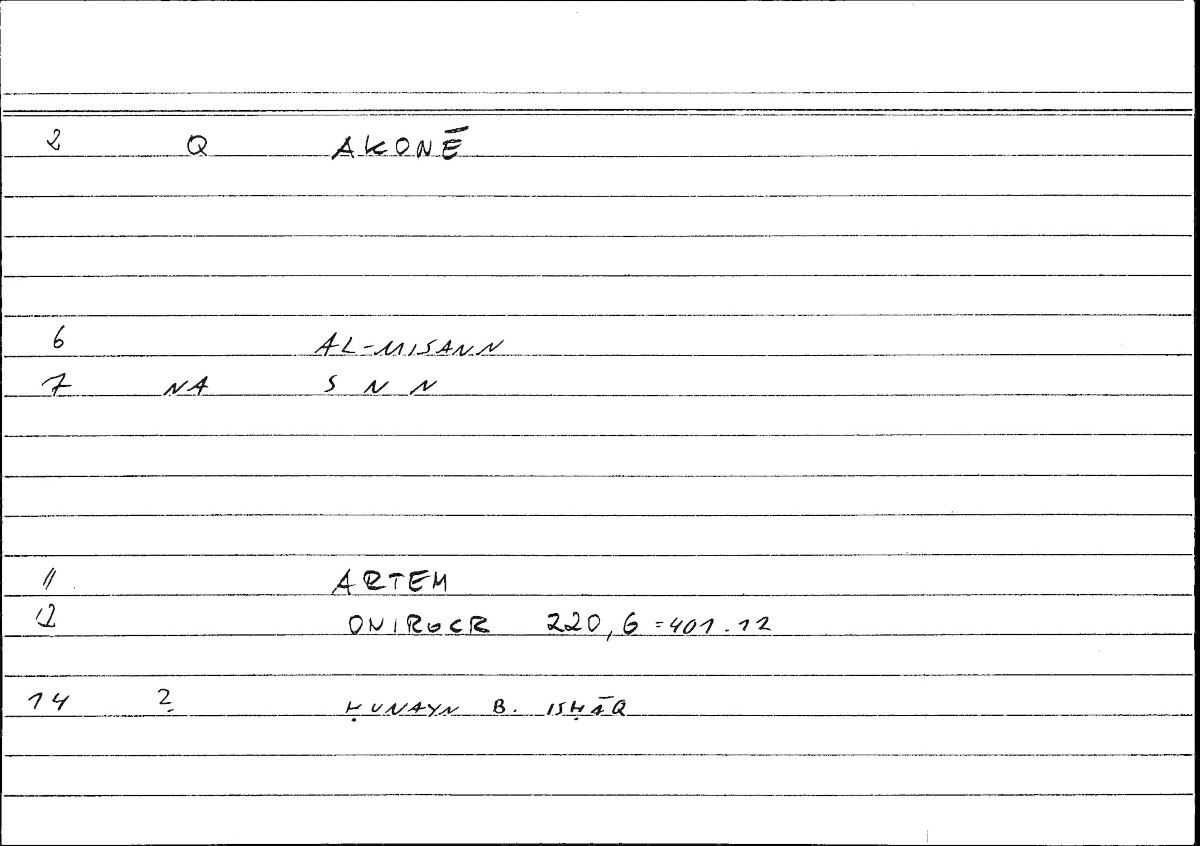 Filecard Artem.Onirocr.05059