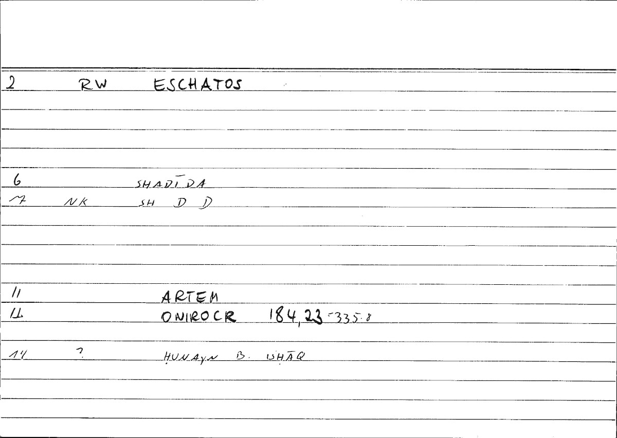 Filecard Artem.Onirocr.05458
