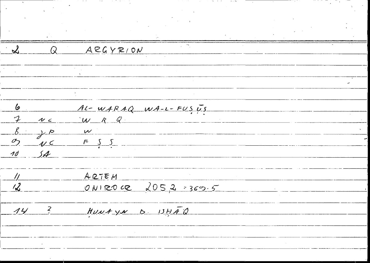 Filecard Artem.Onirocr.09220