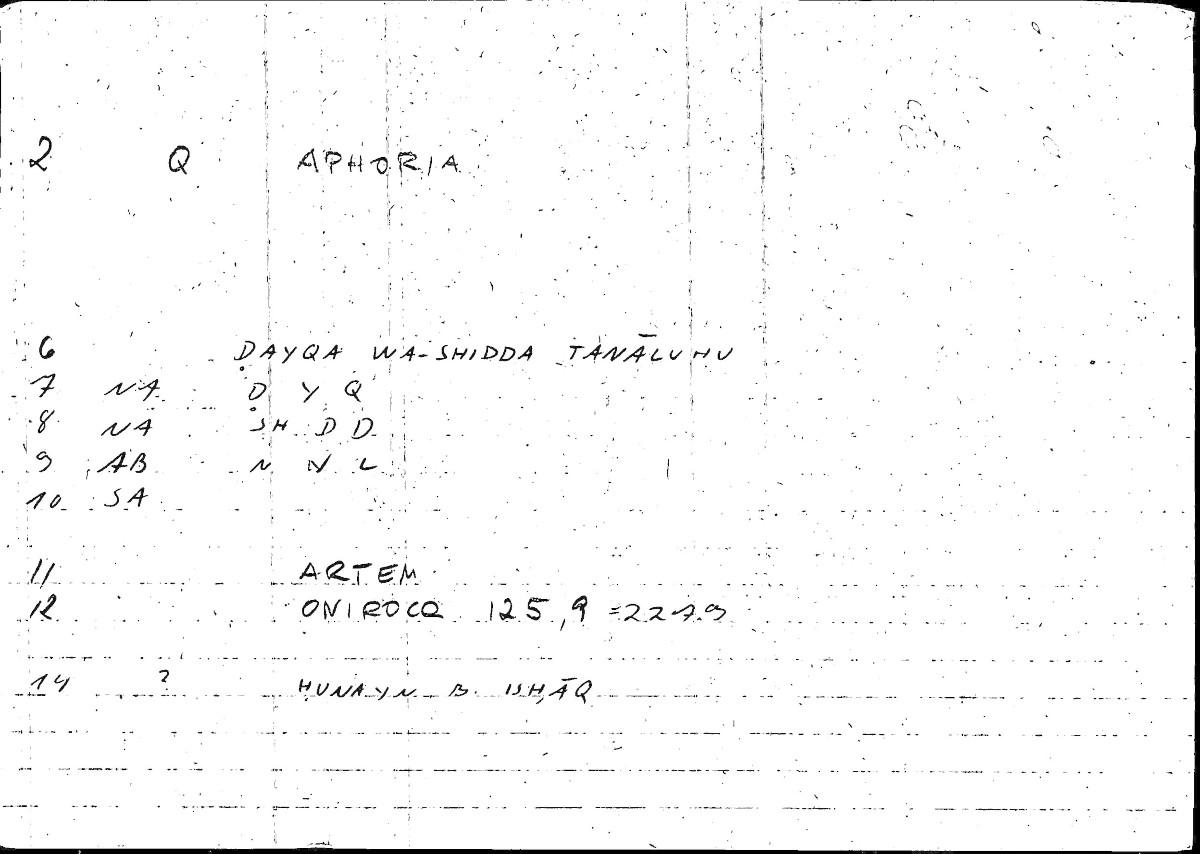 Filecard Artem.Onirocr.10501