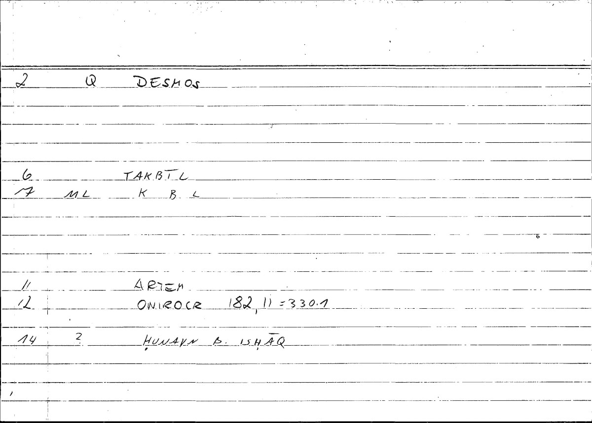 Filecard Artem.Onirocr.10588