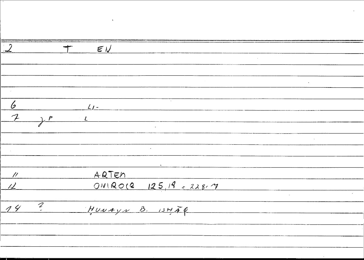 Filecard Artem.Onirocr.11190