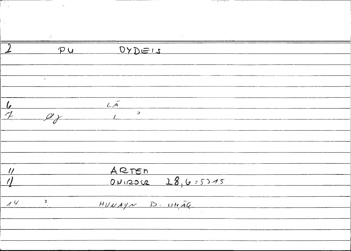 Filecard Artem.Onirocr.11240
