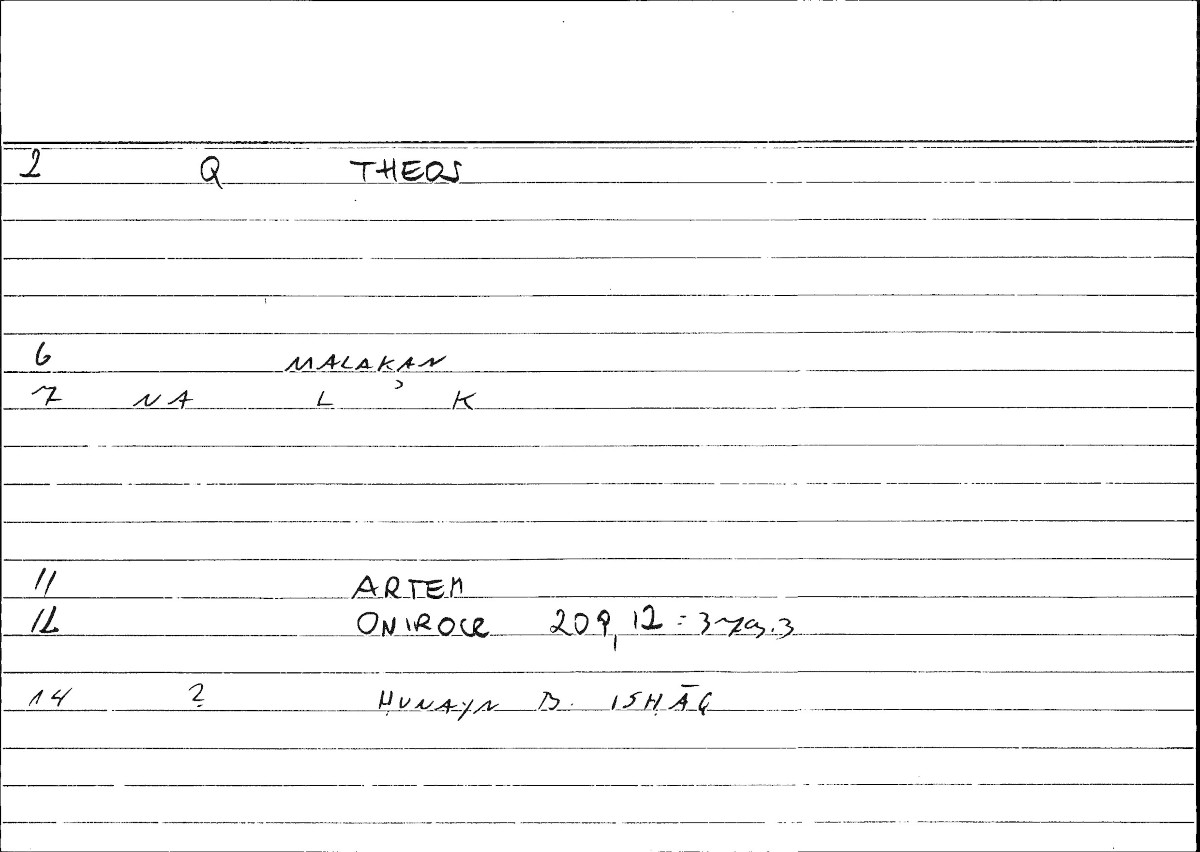 Filecard Artem.Onirocr.11272