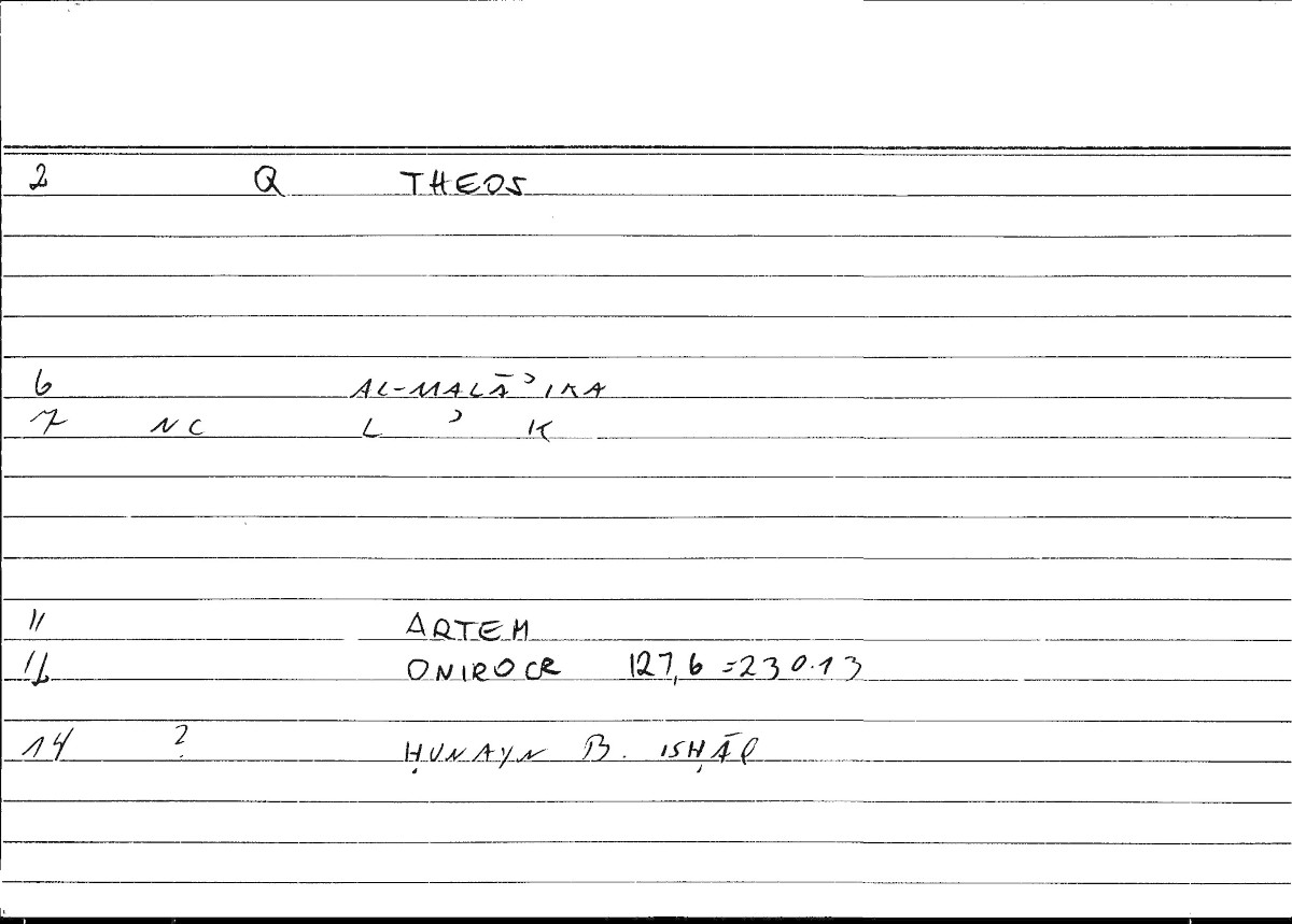 Filecard Artem.Onirocr.11290