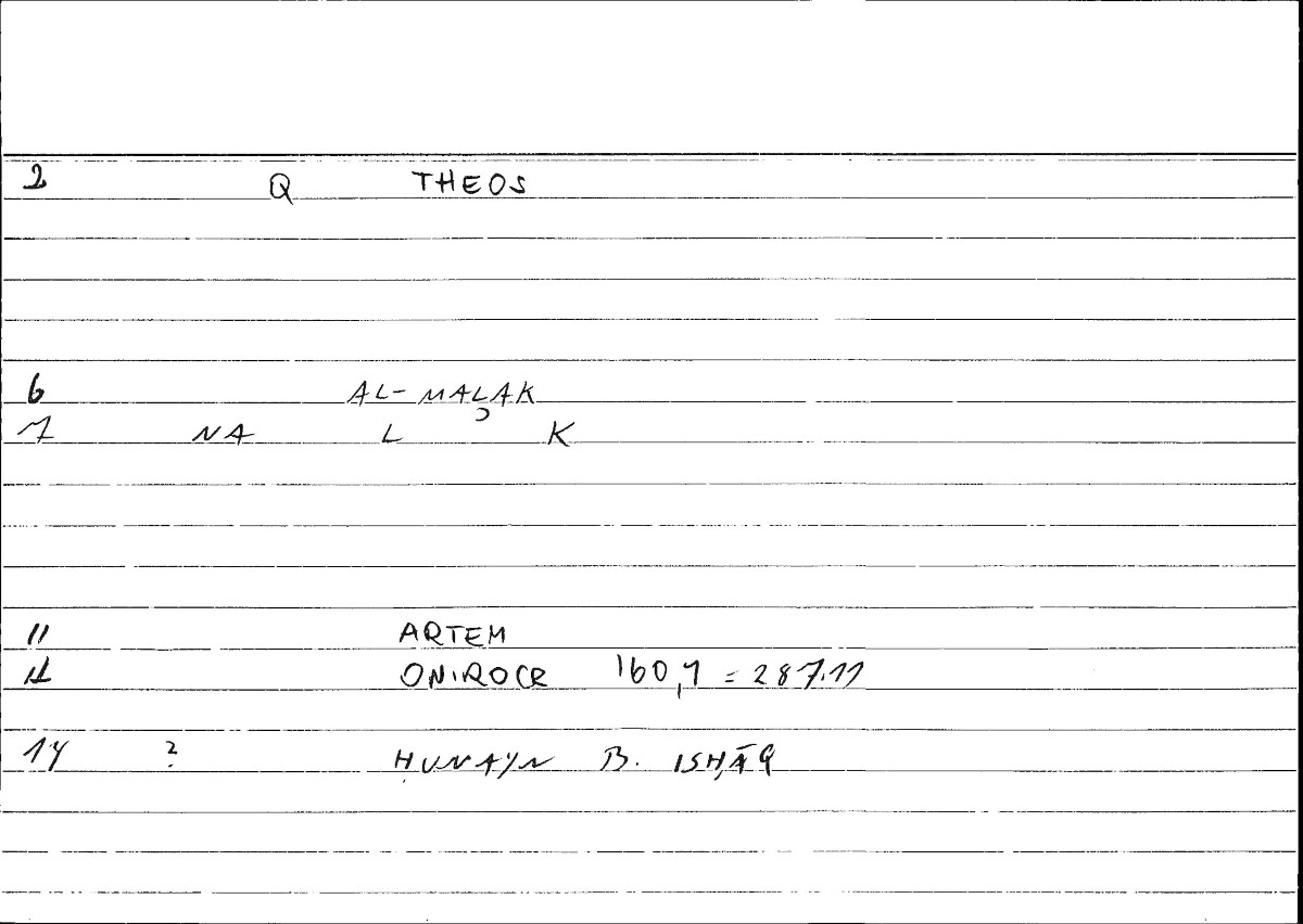 Filecard Artem.Onirocr.11303