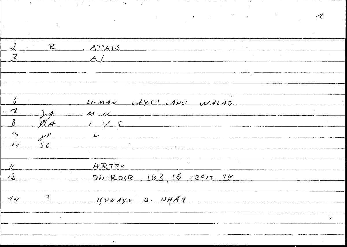 Filecard Artem.Onirocr.11531