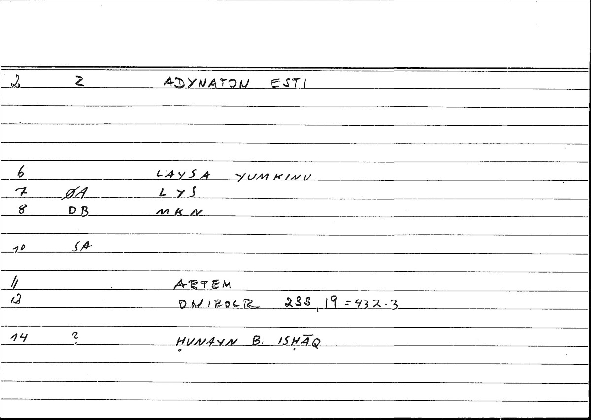 Filecard Artem.Onirocr.11562