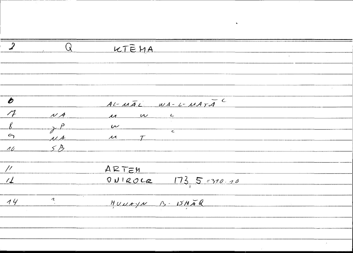 Filecard Artem.Onirocr.11640