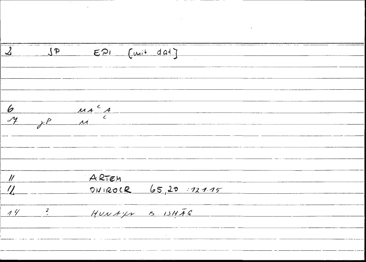 Filecard Artem.Onirocr.12063