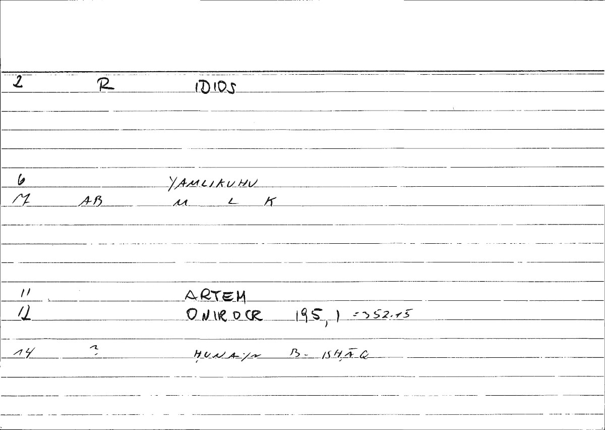 Filecard Artem.Onirocr.12182