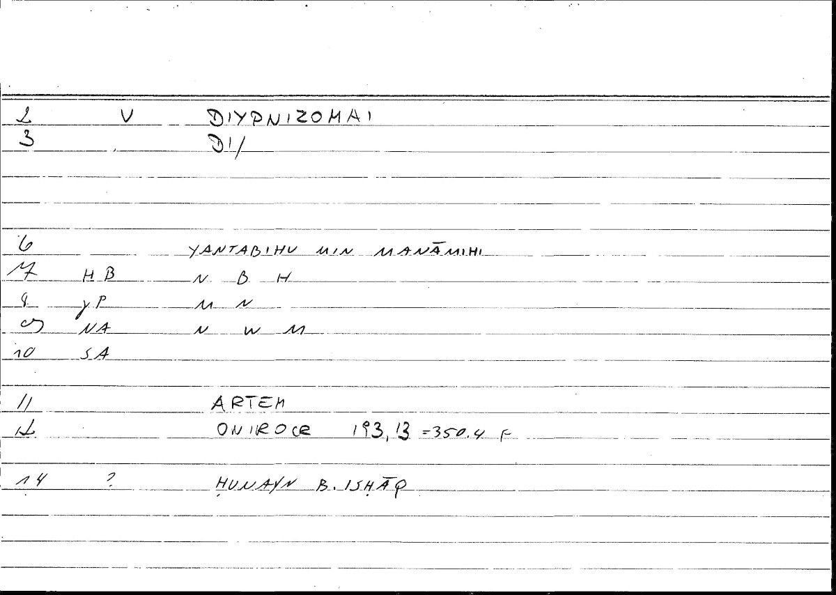 Filecard Artem.Onirocr.12482